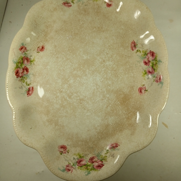 Homer Laughlin Floral Scalloped Edge Platter - Picture 4 of 7